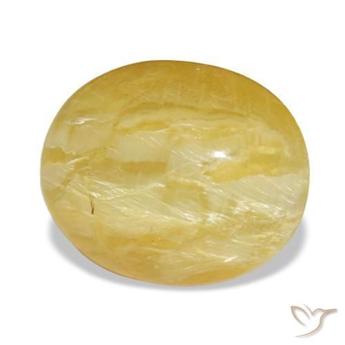 5,56 ctw natürlicher gelber Opal, Oval Schliff, Lichtundurchlässig