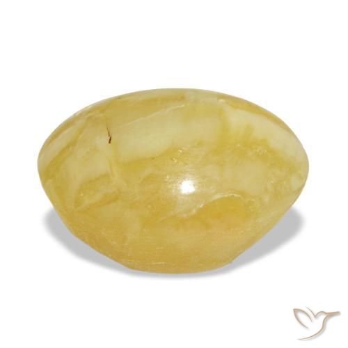 5,56 ctw natürlicher gelber Opal, Oval Schliff, Lichtundurchlässig