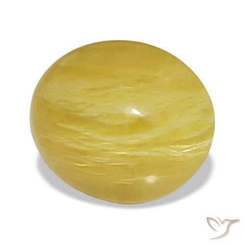 6,36 ctw natürlicher gelber Opal, Oval Schliff, Lichtundurchlässig