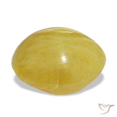 6,36 ctw natürlicher gelber Opal, Oval Schliff, Lichtundurchlässig