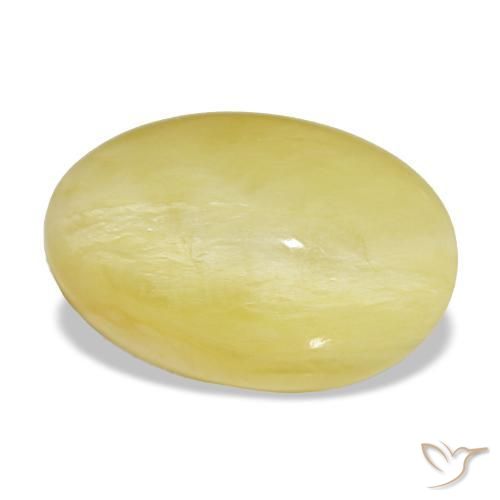 5,95 ctw natürlicher gelber Opal, Oval Schliff, Lichtundurchlässig