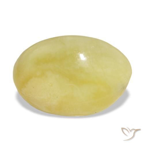 5,95 ctw natürlicher gelber Opal, Oval Schliff, Lichtundurchlässig