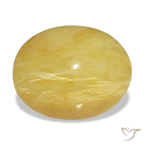 6,14 ctw natürlicher gelber Opal, Oval Schliff, Lichtundurchlässig