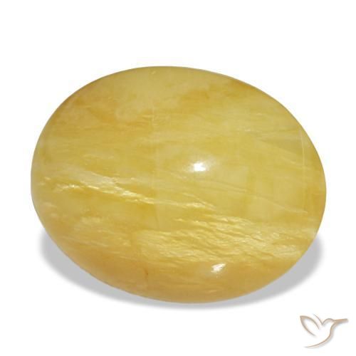 6,14 ctw natürlicher gelber Opal, Oval Schliff, Lichtundurchlässig
