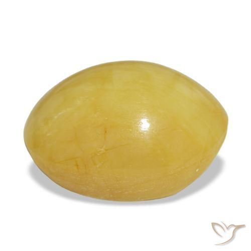 6,14 ctw natürlicher gelber Opal, Oval Schliff, Lichtundurchlässig