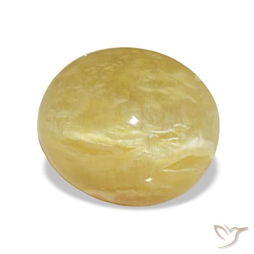 3,37 ctw natürlicher gelber Opal, Oval Schliff, Lichtundurchlässig