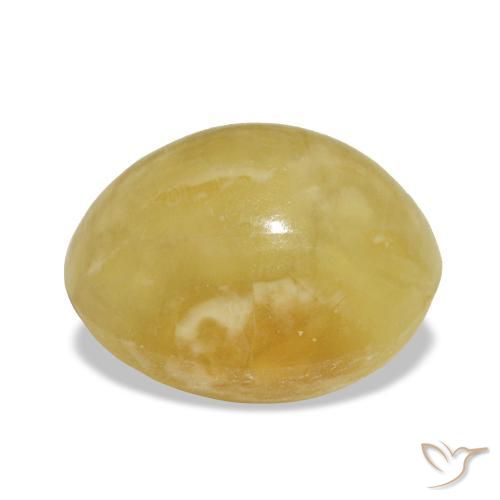 3,37 ctw natürlicher gelber Opal, Oval Schliff, Lichtundurchlässig