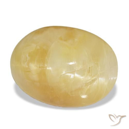 9,26 ctw natürlicher gelber Opal, Oval Schliff, Lichtundurchlässig