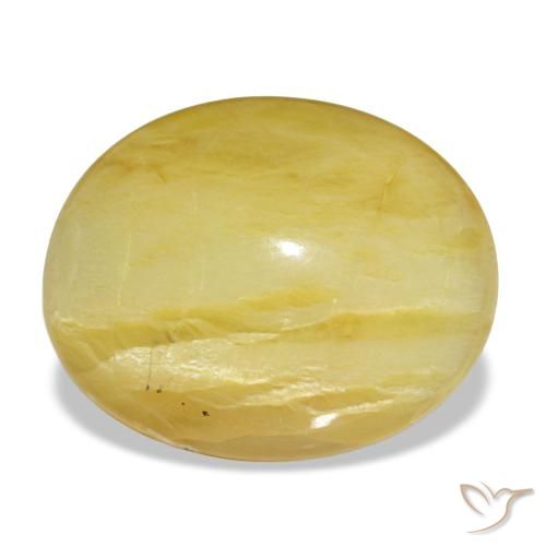 8,78 ctw natürlicher gelber Opal, Oval Schliff, Lichtundurchlässig