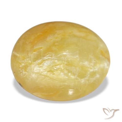 7,90 ctw natürlicher gelber Opal, Oval Schliff, Lichtundurchlässig