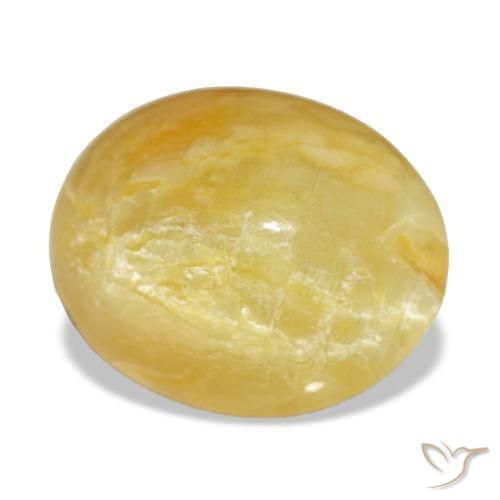 7,90 ctw natürlicher gelber Opal, Oval Schliff, Lichtundurchlässig