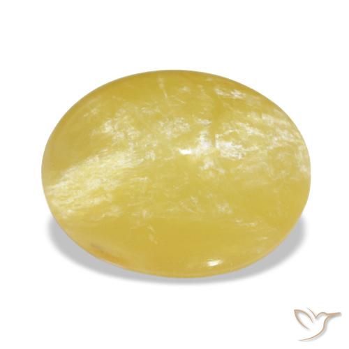 4,10 ctw natürlicher gelber Opal, Oval Schliff, Lichtundurchlässig