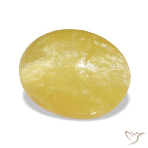 4,10 ctw natürlicher gelber Opal, Oval Schliff, Lichtundurchlässig