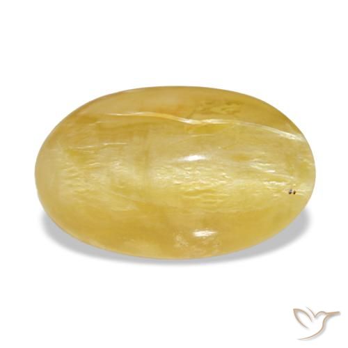 4,84 ctw natürlicher gelber Opal, Oval Schliff, Lichtundurchlässig