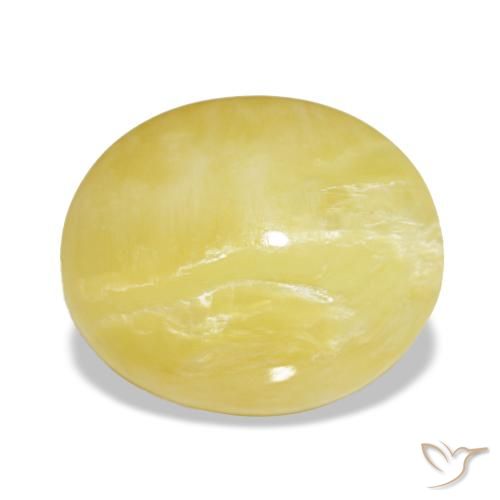 5,98 ctw natürlicher gelber Opal, Oval Schliff, Lichtundurchlässig