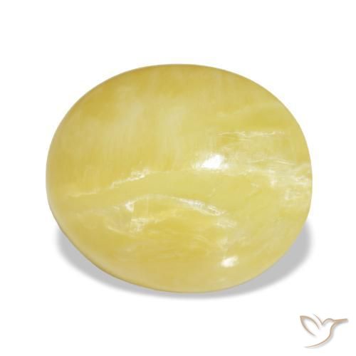 5,98 ctw natürlicher gelber Opal, Oval Schliff, Lichtundurchlässig