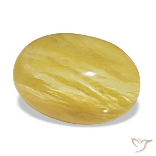 8,30 ctw natürlicher gelber Opal, Oval Schliff, Lichtundurchlässig