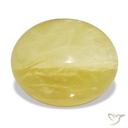 11,49 ctw natürlicher gelber Opal, Oval Schliff, Lichtundurchlässig