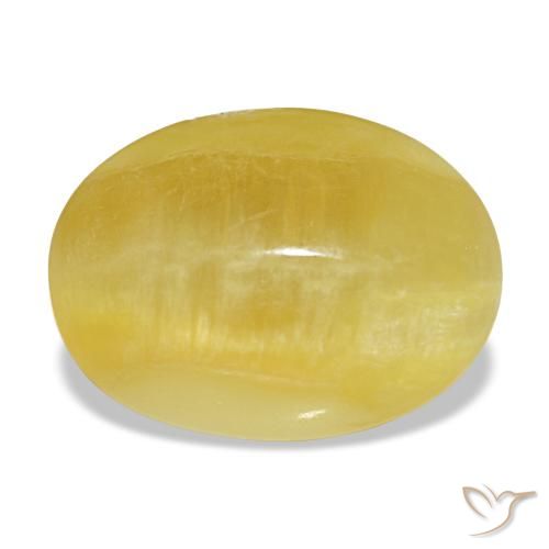 4,91 ctw natürlicher gelber Opal, Oval Schliff, Lichtundurchlässig