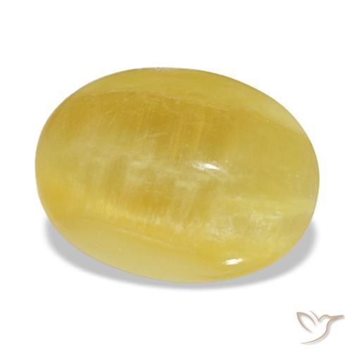 4,91 ctw natürlicher gelber Opal, Oval Schliff, Lichtundurchlässig