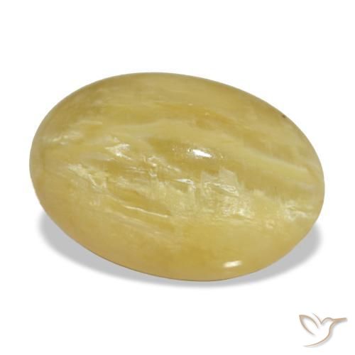 4,03 ctw natürlicher gelber Opal, Oval Schliff, Lichtundurchlässig