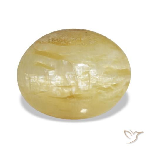 3,43 ctw natürlicher gelber Opal, Oval Schliff, Lichtundurchlässig