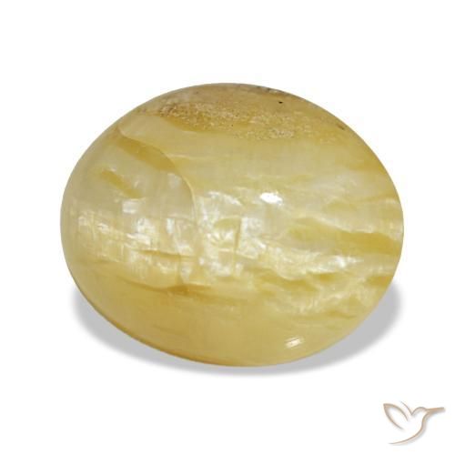 3,43 ctw natürlicher gelber Opal, Oval Schliff, Lichtundurchlässig