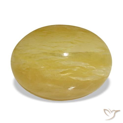 4,31 ctw natürlicher gelber Opal, Oval Schliff, Lichtundurchlässig