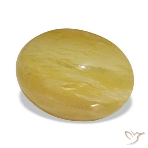 4,31 ctw natürlicher gelber Opal, Oval Schliff, Lichtundurchlässig
