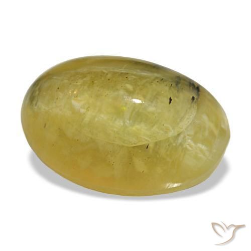 5,25 ctw natürlicher gelber Opal, Oval Schliff, Lichtundurchlässig