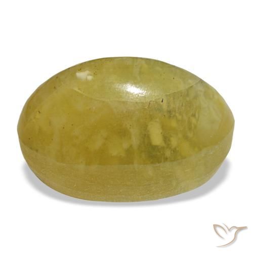 5,25 ctw natürlicher gelber Opal, Oval Schliff, Lichtundurchlässig