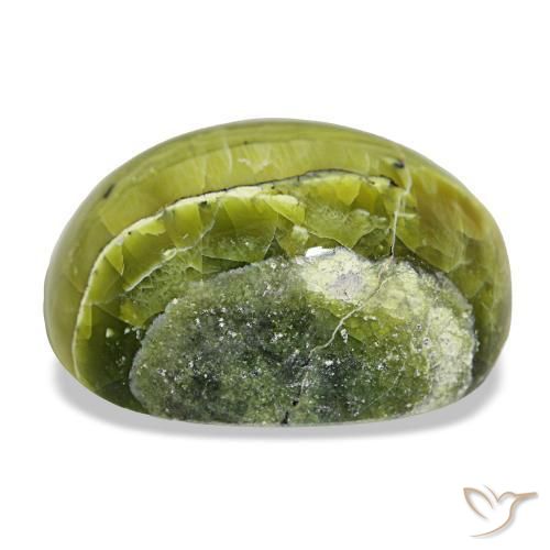 38,88 ctw natürlicher grüner Opal, Oval Schliff, Lichtundurchlässig