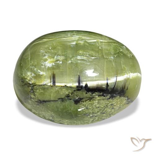 8,44 ctw natürlicher grüner Opal, Oval Schliff, Lichtundurchlässig