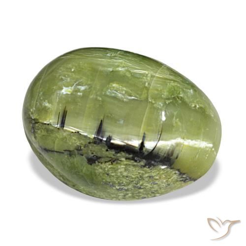 8,44 ctw natürlicher grüner Opal, Oval Schliff, Lichtundurchlässig