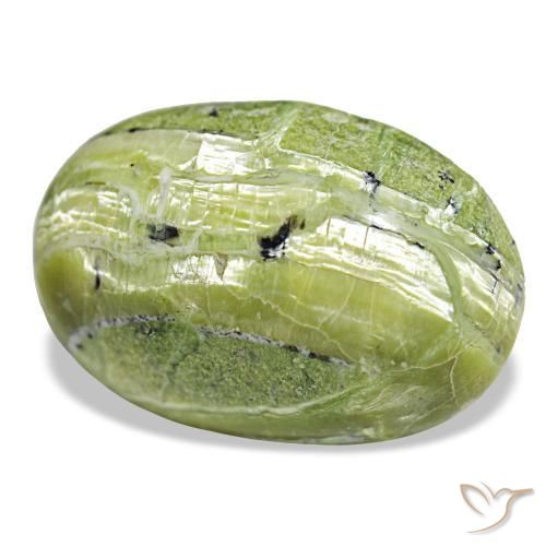 21,88 ctw natürlicher grüner Opal, Oval Schliff, Lichtundurchlässig
