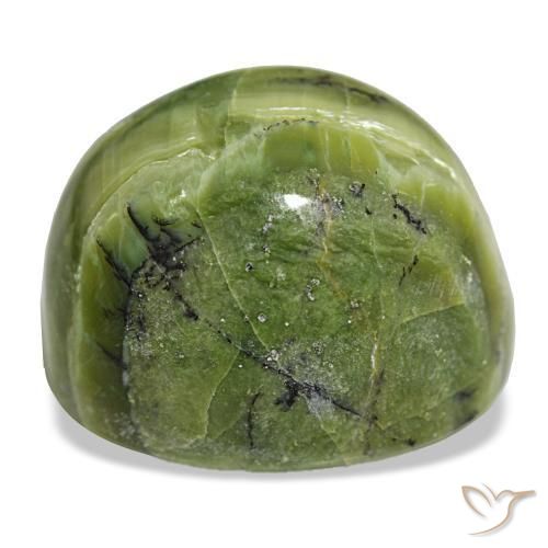38,09 ctw natürlicher grüner Opal, Oval Schliff, Lichtundurchlässig