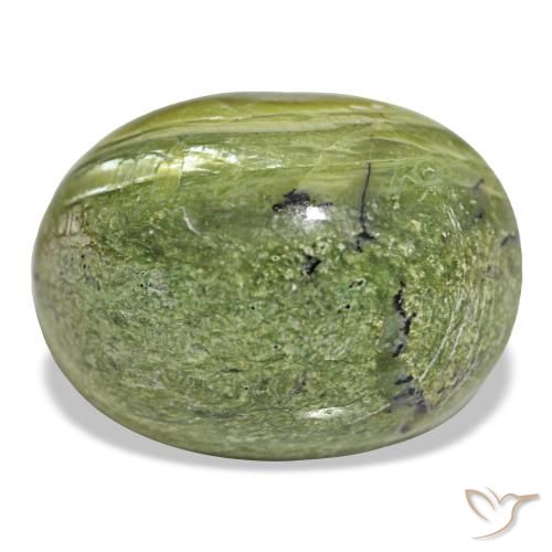 12,06 ctw natürlicher grüner Opal, Oval Schliff, Lichtundurchlässig