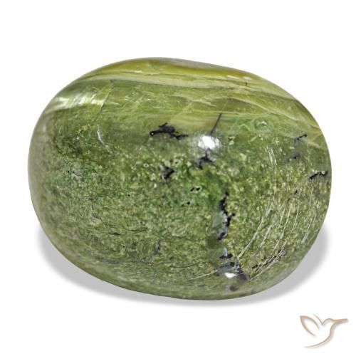 12,06 ctw natürlicher grüner Opal, Oval Schliff, Lichtundurchlässig