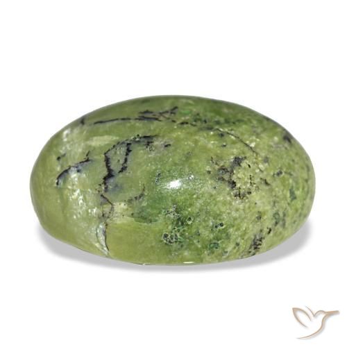 5,72 ctw natürlicher grüner Opal, Oval Schliff, Lichtundurchlässig