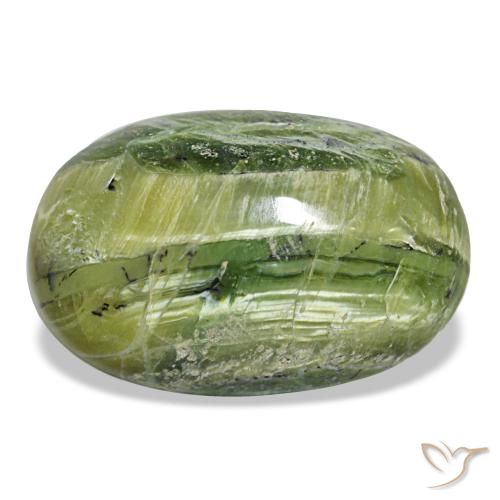 22,11 ctw natürlicher grüner Opal, Oval Schliff, Lichtundurchlässig