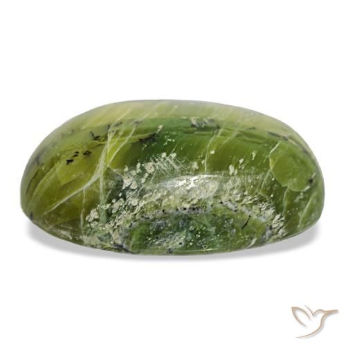 22,11 ctw natürlicher grüner Opal, Oval Schliff, Lichtundurchlässig