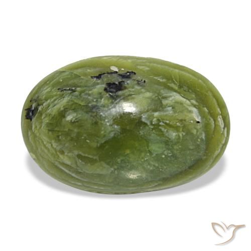 8,71 ctw natürlicher grüner Opal, Oval Schliff, Lichtundurchlässig