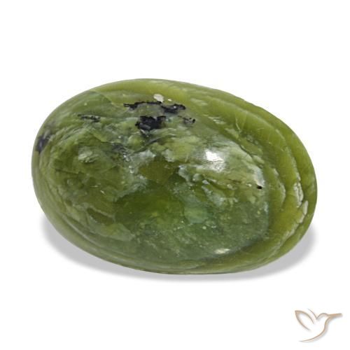 8,71 ctw natürlicher grüner Opal, Oval Schliff, Lichtundurchlässig