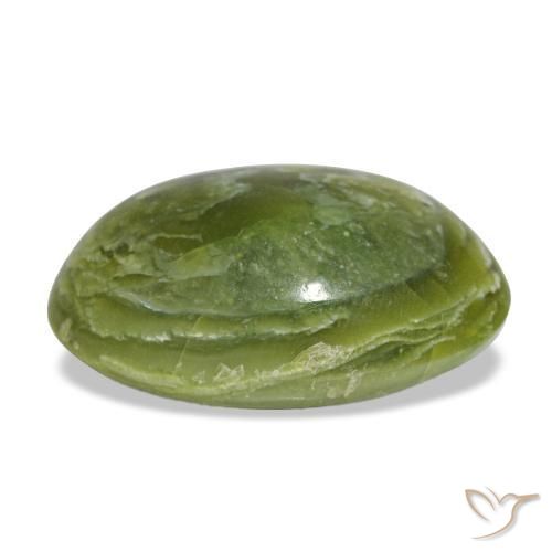 8,71 ctw natürlicher grüner Opal, Oval Schliff, Lichtundurchlässig