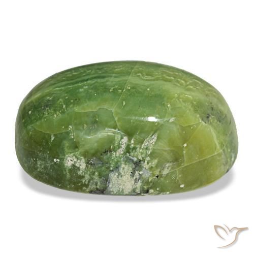 25,54 ctw natürlicher grüner Opal, Oval Schliff, Lichtundurchlässig