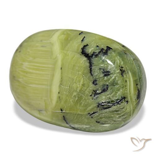 39,60 ctw natürlicher grüner Opal, Oval Schliff, Lichtundurchlässig