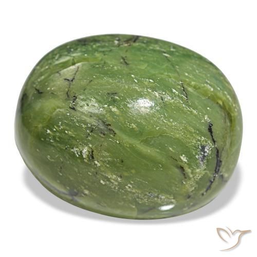 79,00 ctw natürlicher grüner Opal, Oval Schliff, Lichtundurchlässig
