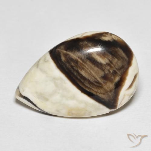 21.16ct Natürlicher Mehrfarbig Erdnussholz Jaspis, Birnenform, Lichtundurchlässig