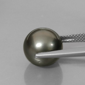 9,17 ctw natürlicher Schwarz-bunt Perle, Kugel / Ball, Lichtundurchlässig