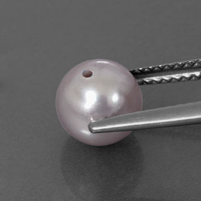 9,17 ctw natürlicher Silber Perle, Kugel / Ball, Lichtundurchlässig